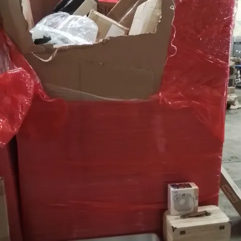 PALLET OF ASSORTED HOUSEHOLD GOODS AND PRODUCTS TO INCLUDE;CAT LITTER TRAY,STORAGE BOX,SMOKE ALARM