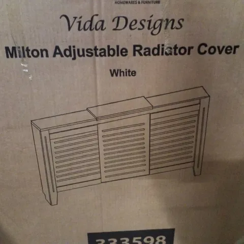 BOXED MILTON ADJUSTABLE RADIATOR COVER - WHITE