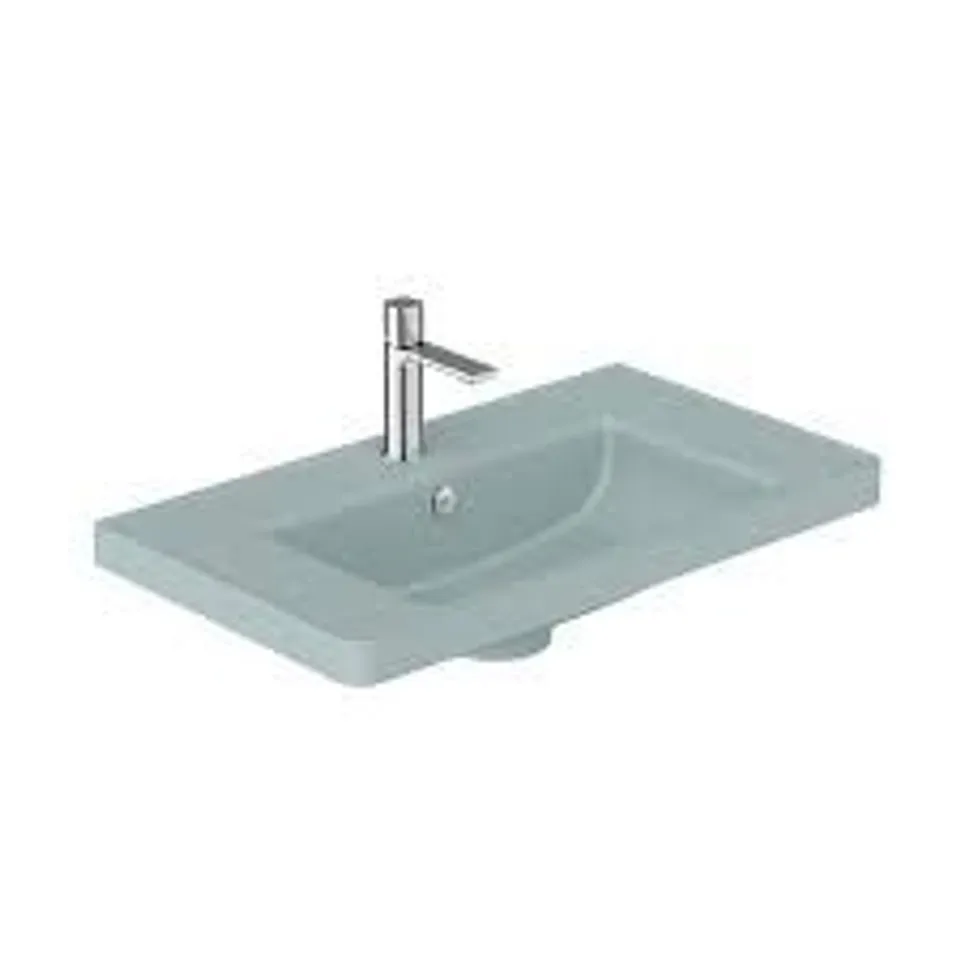 BOXED VADO COVE MINERAL CAST 400MM UNIT BASIN - COVE BLUE