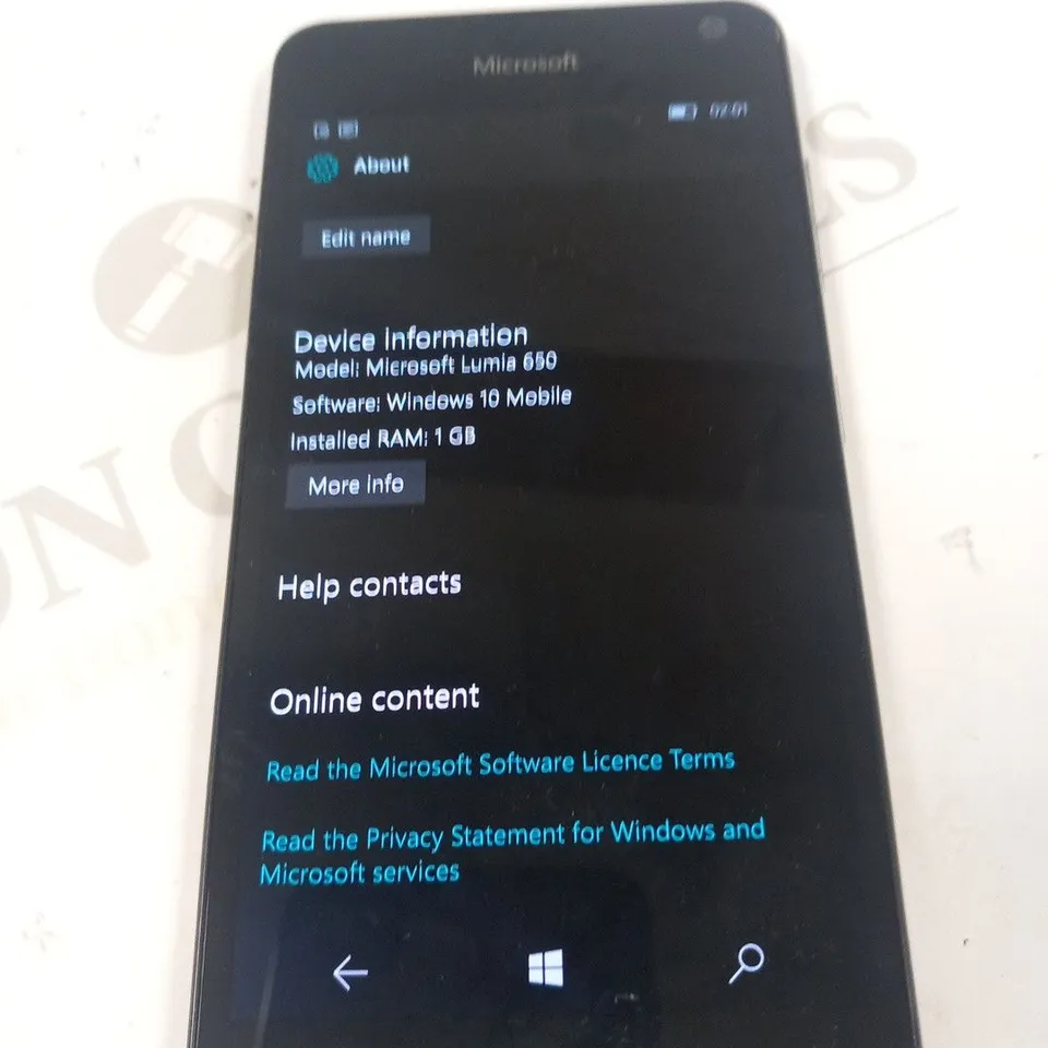 MICROSOFT LUMIA 650 MOBILE PHONE