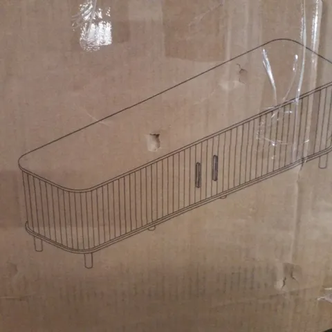 BOXED BIRLEA AXEL FLUTED TV UNIT - WALNUT