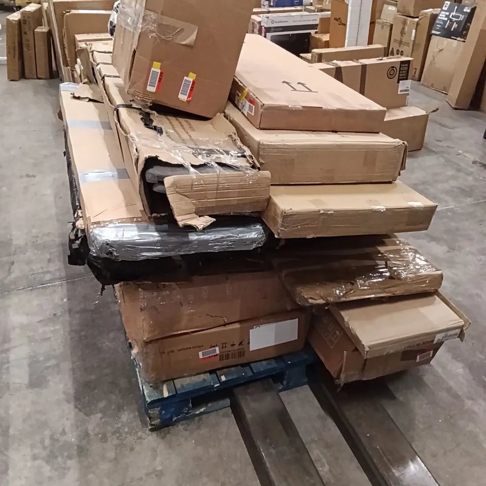 PALLET OF ASSORTED, INCOMPLETE FURNITURE PARTS AND PIECES 
