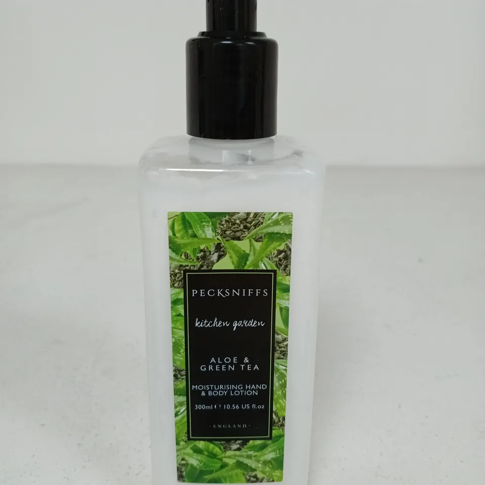 PECKSNIFFS KITCHEN GARDEN ALOE & GREEN TEA MOISTURISING HAND & BODY LOTION – 300ML