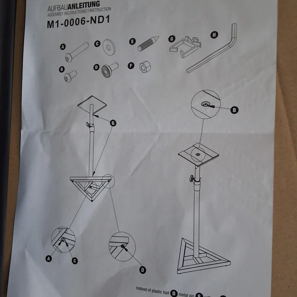 LOT OF 8 AS NEW DAEWOO STUDIO MONITOR SPEAKER STAND PAIRS - M1-0006-ND1