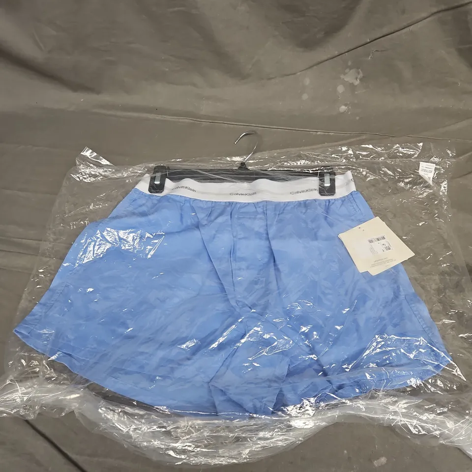 CALVIN KLEIN LOGO POPLIN SHORT IN GLACIER SIZE S