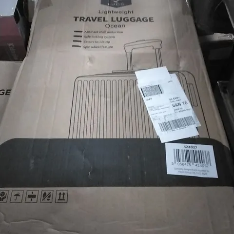 BOXED LUGG LIGHTWEIGHT TRAVEL LUGGAGE SUITCASE - OCEAN 