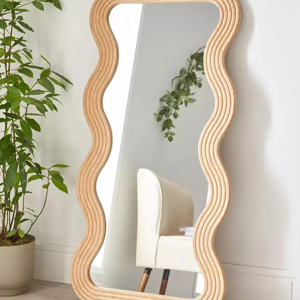 WIGGLE WOODEN LEANER MIRROR - COLLECTION ONLY - GLASS