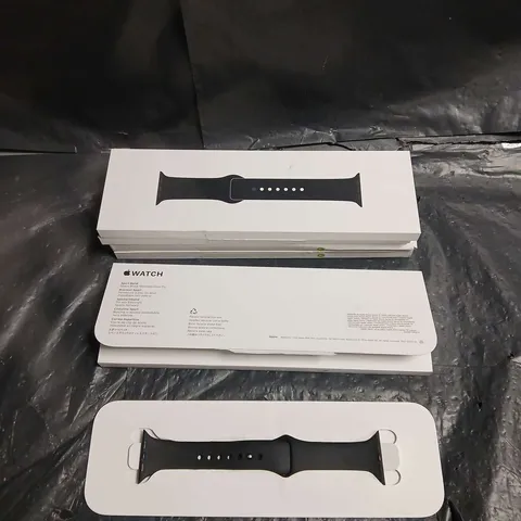 LOT OF 5 APPLE WATCH SPORT BANDS IN BLACK - 46MM