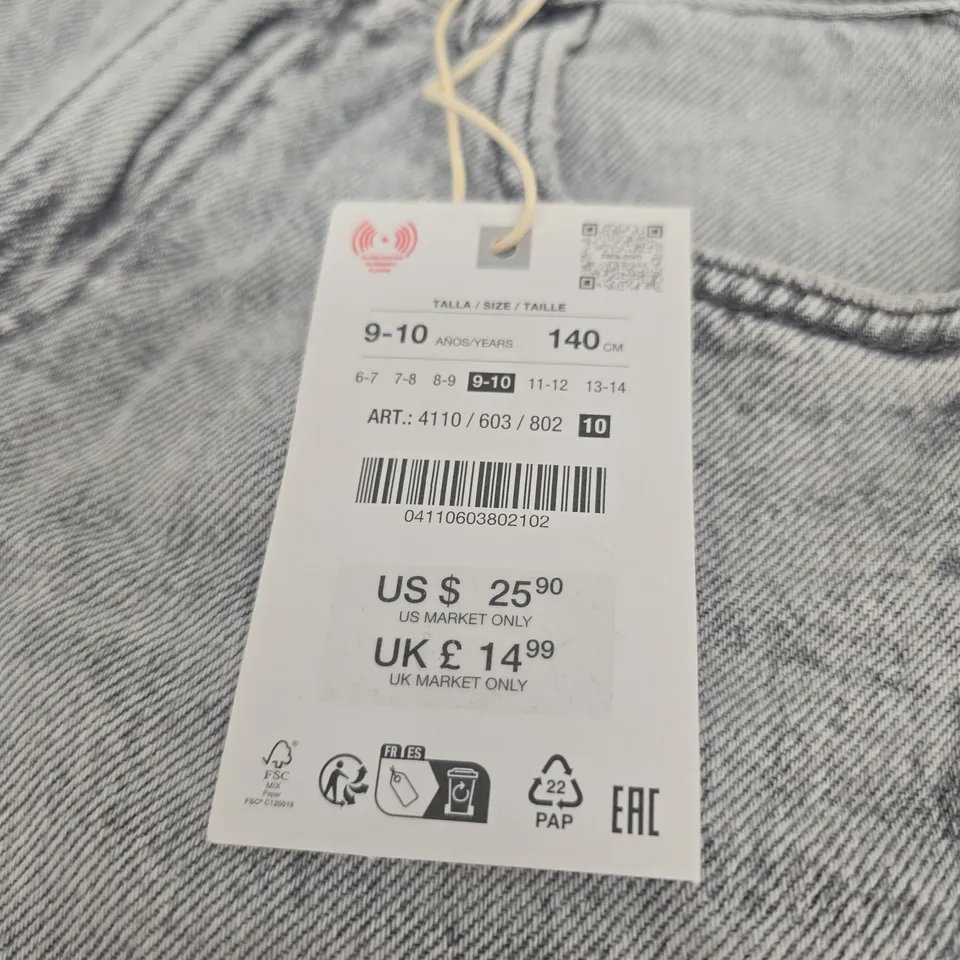 ZARA KIDS DENIM JEANS – LIGHT WASH, UK 10 (AGE 9-10, 140 CM)