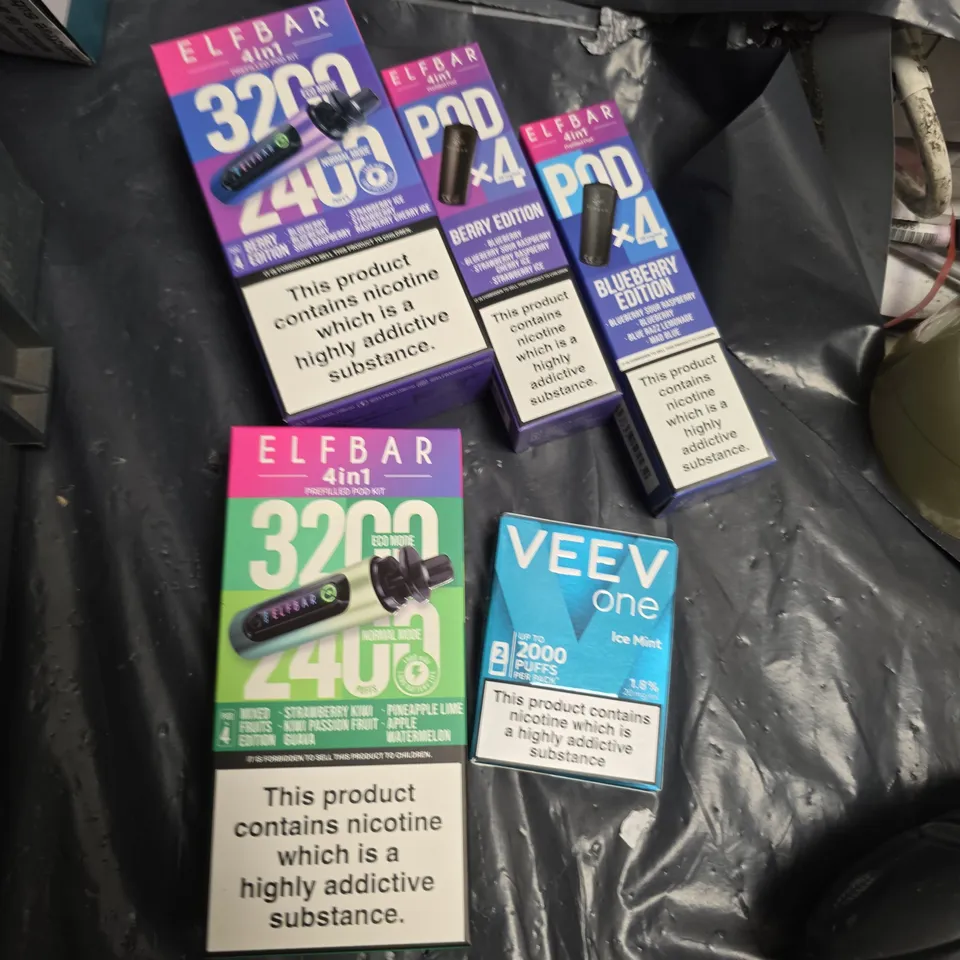 ASSORTED ELF BAR & VEEV DISPOSABLE VAPES - 3200 PUFF & 2000 PUFF KITS (NICOTINE)