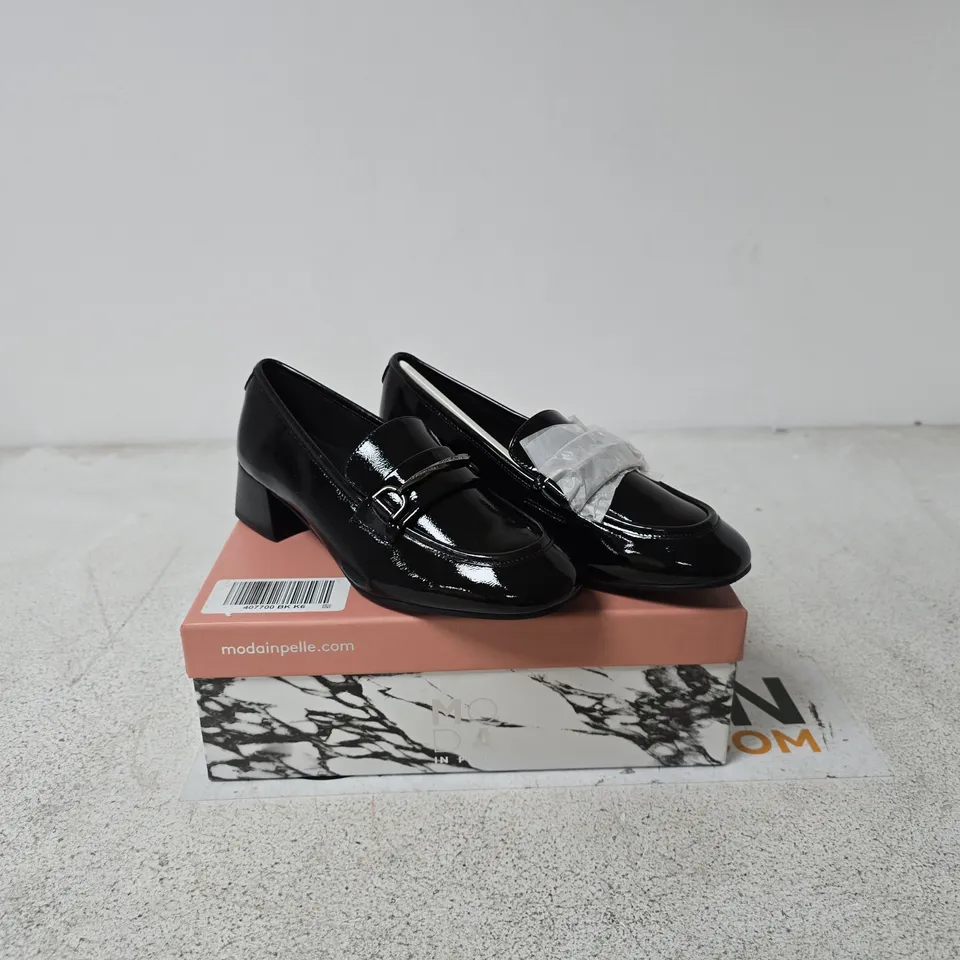 MODA IN PELLE BLACK PATENT LEATHER LOAFERS – WOMEN'S SHOES UK 6