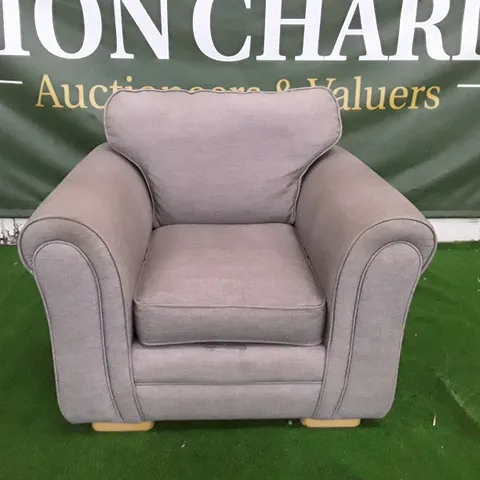 DESIGNER ARMCHAIR - GREY FABRIC