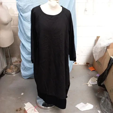 NERO BIANCO BLACK LONG-SLEEVE DRESS