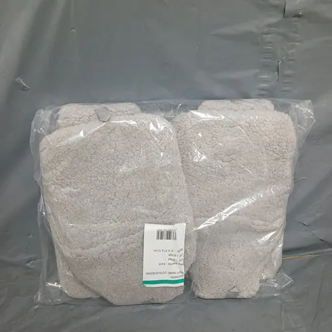 BAGGED SET OF 4 TEDDY FLEECE HOT WATER BOTTLES IN GREY