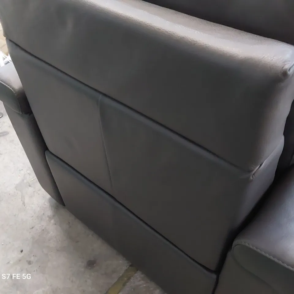QUALITY ITALIAN DESIGNER ALEXIS POWER RECLINING EASY CHAIR CHARCOAL LEATHER 