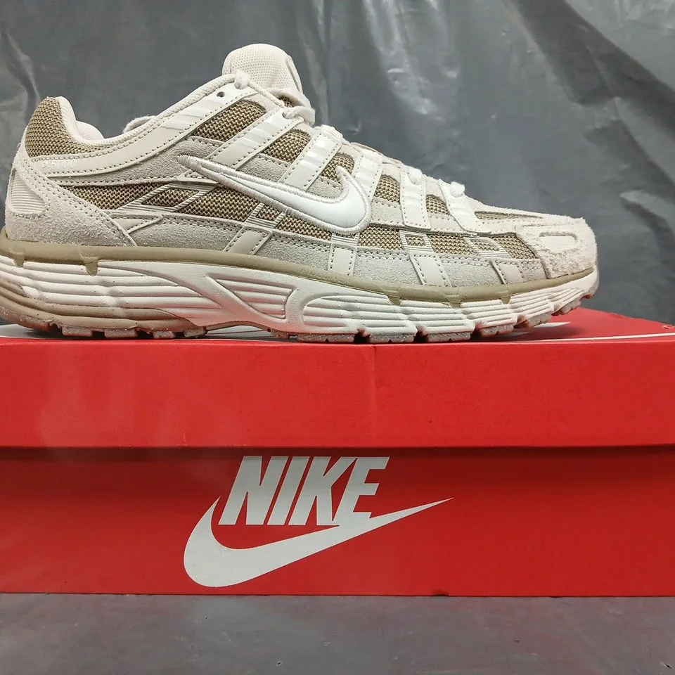 BOXED PAIR OF NIKE P-6000 SHOES IN BEIGE SIZE UK 7