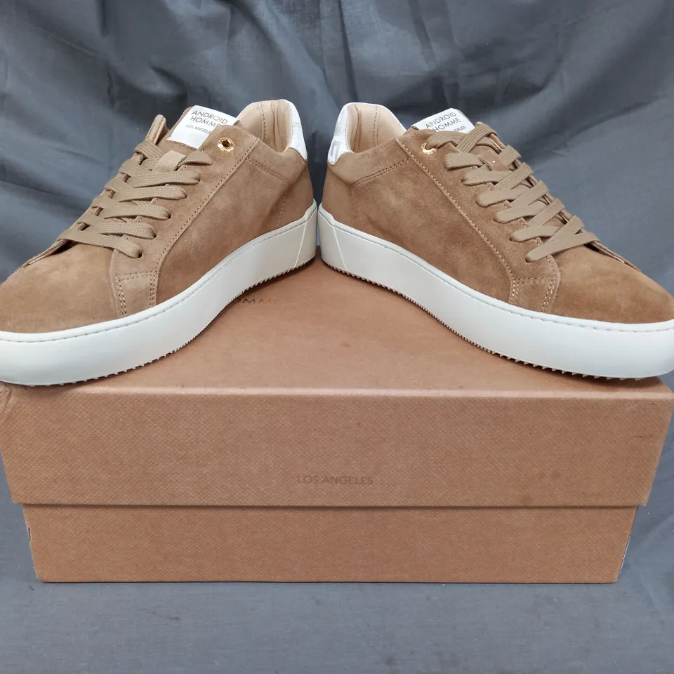 BOXED PAIR OF ANDROID HOMME SHOES IN TAN UK SIZE 8