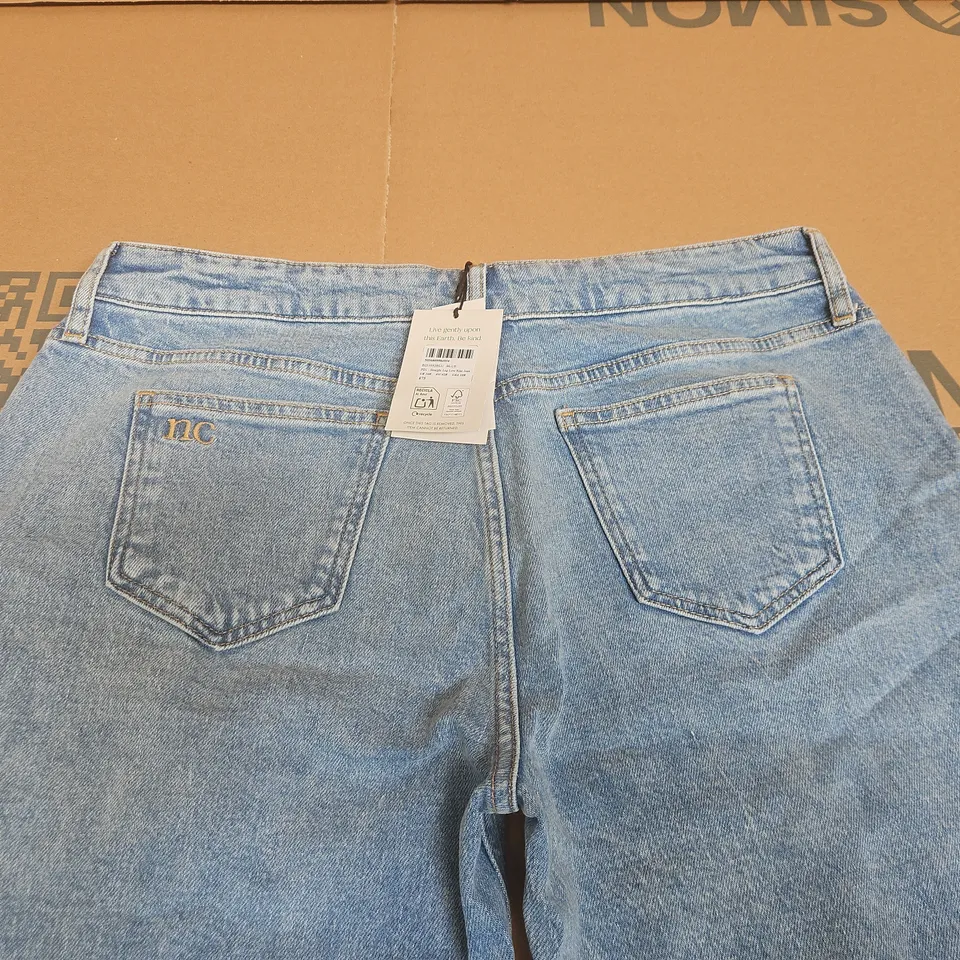 NOBODYS CHILD STRAIGHT LEG LOW RISE JEANS IN LIGHT BLUE - UK 14R