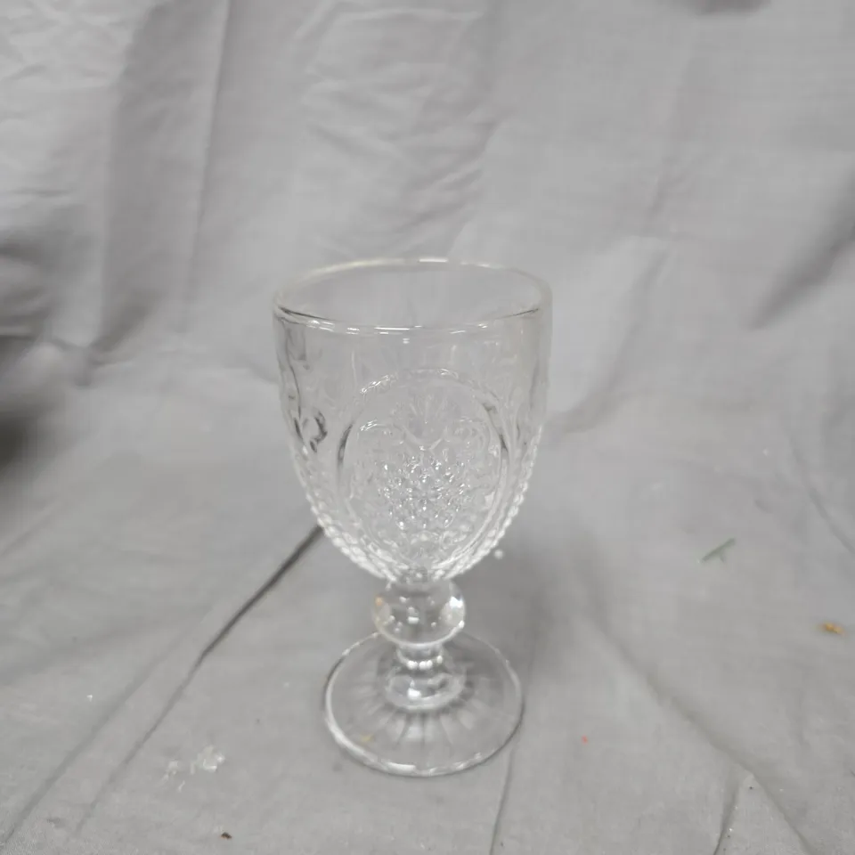 6X CRYSTAL CUT-GLASS STEMMED GOBLET