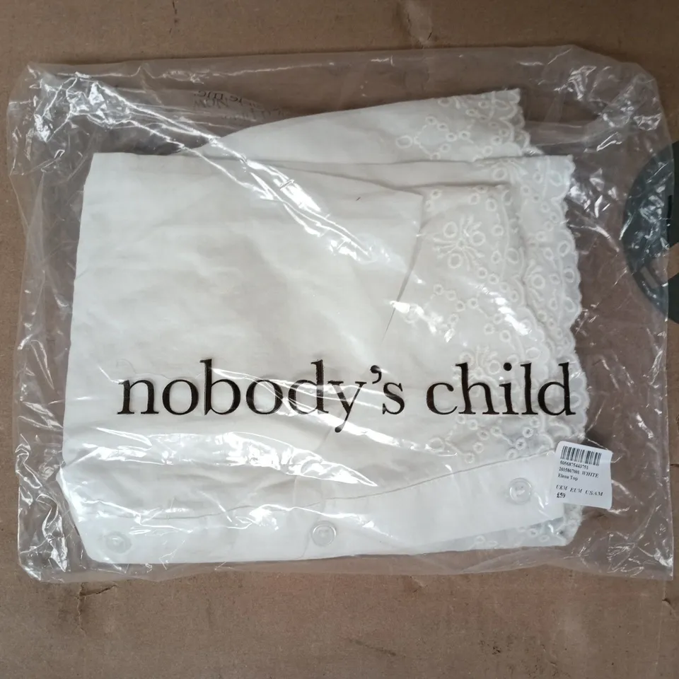 BAGGED NOBODY'S CHILD ELENA TOP IN WHITE SIZE MEDIUM