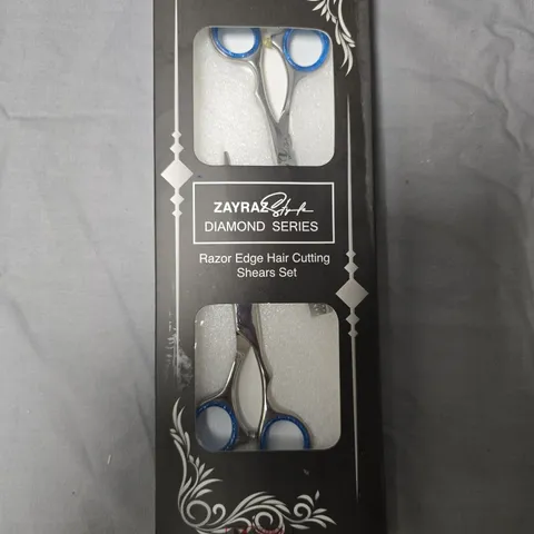 ZAYRA STYLE DIAMOND SERIES RAZOR EDGE HAIR CUTTING SHEARS SET- APPROXIMATELY 9 PCS 