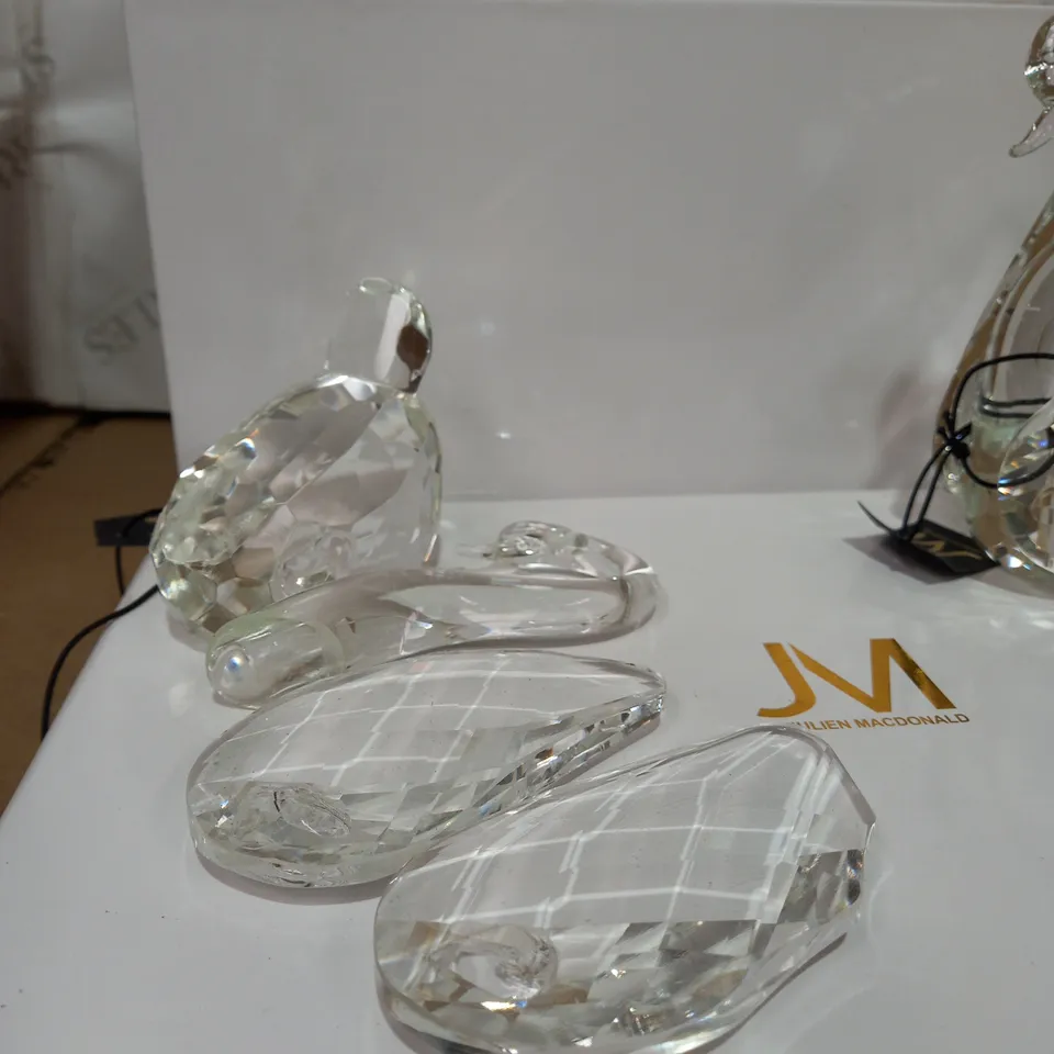 JULIAN MCDONALD SET OF CRYSTAL LOOK SWANS 