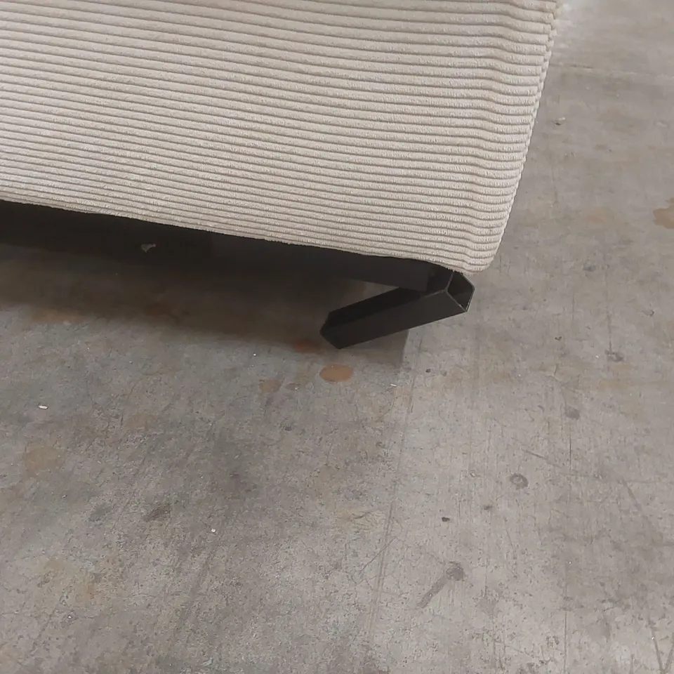 QUALITY DESIGNER UPHOLSTERED CORDUROY BEIGE CORNER SOFA BED