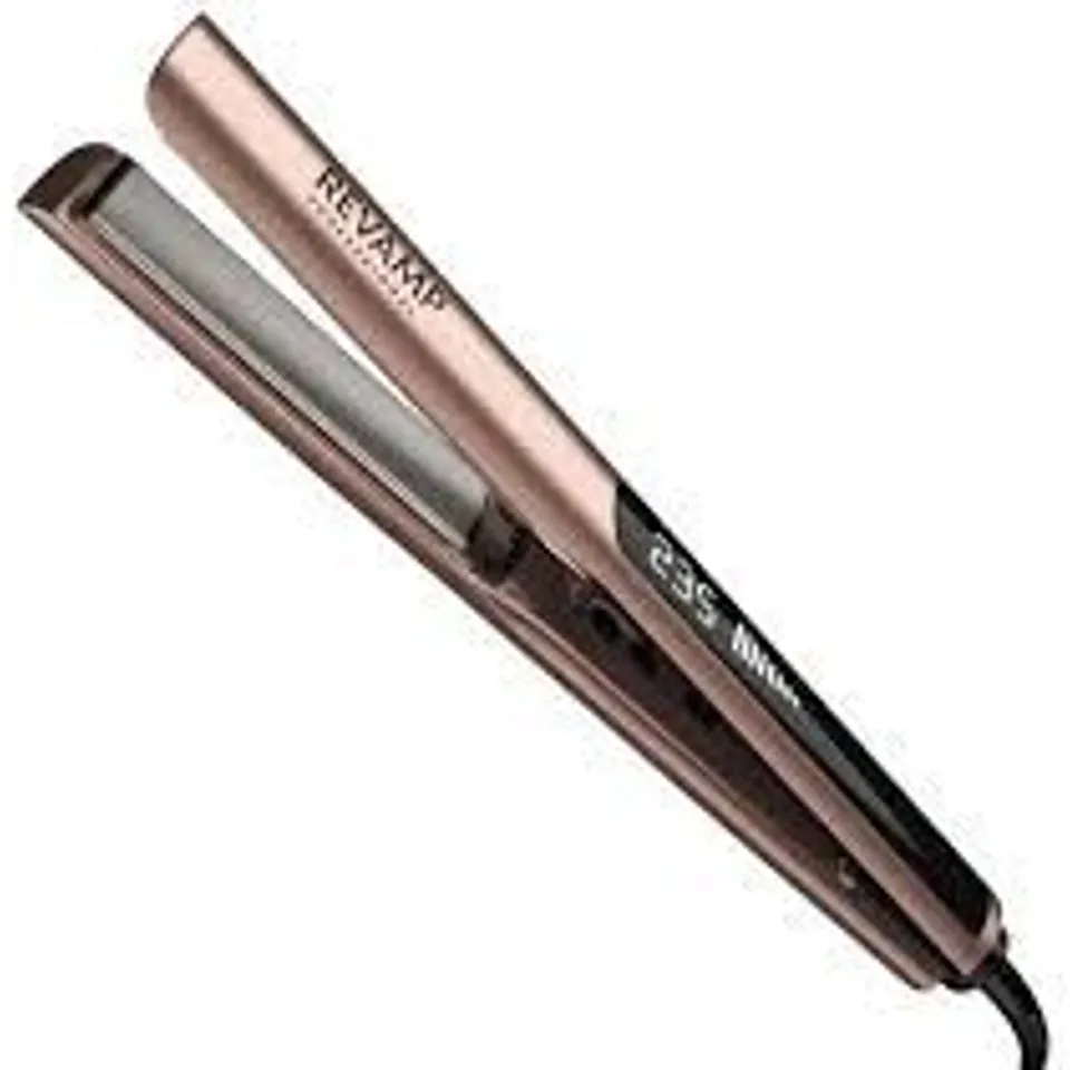 BOXED REVAMP DYNAMIC RADIANCE STRAIGHT & STYLE CERAMIC IONIC HAIR STRAIGHTENER (ST-1900GD-GB)