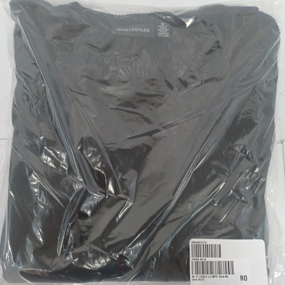 NINA LEONARD BUBLE BLACK JUMPER IN BLACK - MEDIUM
