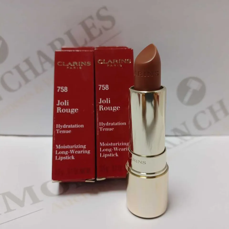 LOT OF 5 CLARINS JOLI ROUGE LIPSTICKS - #758 SANDY PINK 