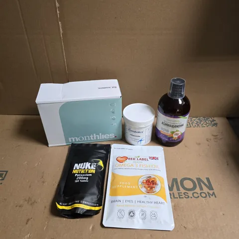 APPROXIMATELY 15 ASSORTED VITAMIN/HEALTH AID PRODUCTS TO INCLUDE MONTHLIES, RED LABEL HEALTH AND NUKE NUTRITION