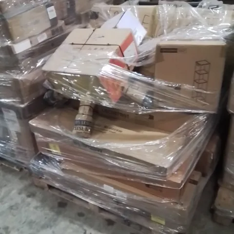 PALLET OF ASSORTED HOUSEHOLD GOODS AND PRODUCTS TO INCLUDE;STORAGE RACK,CORNER SHELF,PHOTO FRAMES 