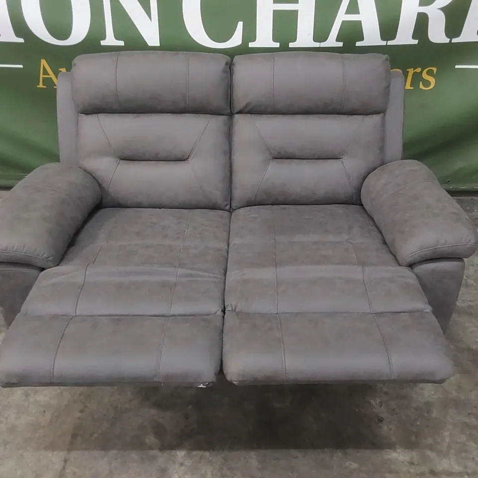 QUALITY DESIGNER 2-SEATER FABRIC UPHOLSTERED MANUAL RECLINING SOFA