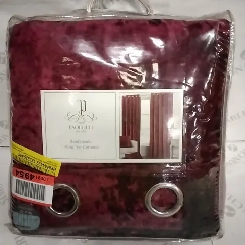 BAGGED SET OF 2 PAOLETTI REIBEN POLYESTER DARKENING EYELET CURTAINS - SIZE: 229CM X 183CM - COLOUR: VERONA 