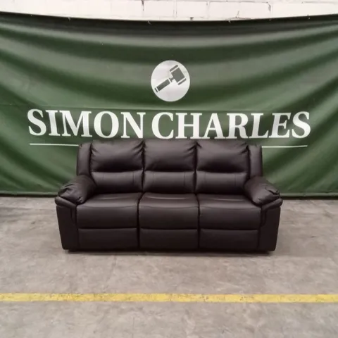 ALBION LUXURY FAUX LEATHER 3 SEATER HIGH BACK MANUAL RECLINER SOFA