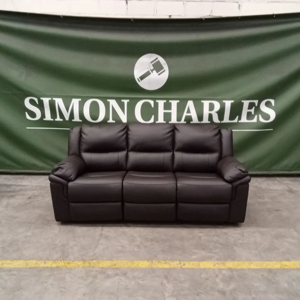 ALBION LUXURY FAUX LEATHER 3 SEATER HIGH BACK MANUAL RECLINER SOFA RRP £749