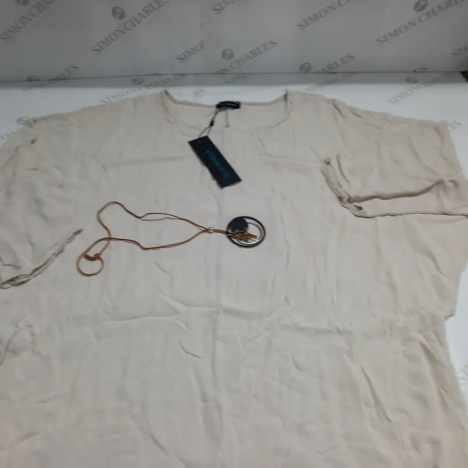 BLUE VANILLA CHEESECLOTH NECKLACE TOP - UK SIZE ONE