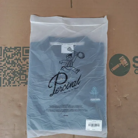 BAGGED PERCIVAL OTTO OVERSIZED ORGANIC COTTON T-SHIRT IN CHARCOAL SIZE SMALL
