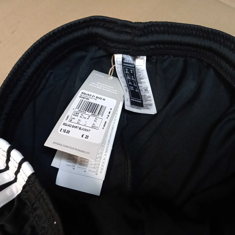 ADIDAS BLACK/LOGO SPORTS SHORTS - XL