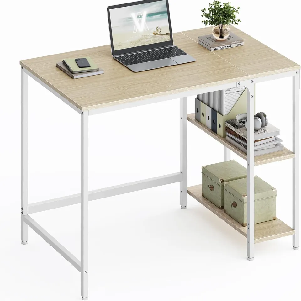 BOXED VASAGLE COMPUTER DESK - BEIGE/WHITE 