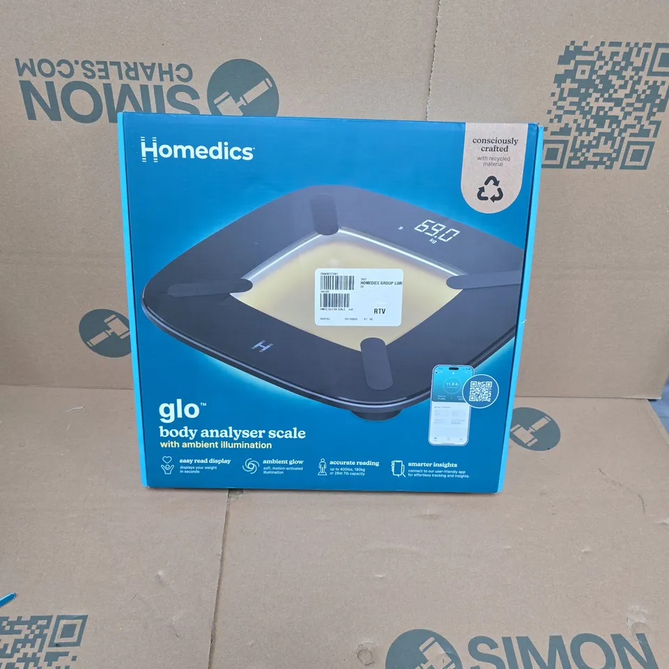 BOXED HOMEDICS GLO BODY ANALYSER SCALE