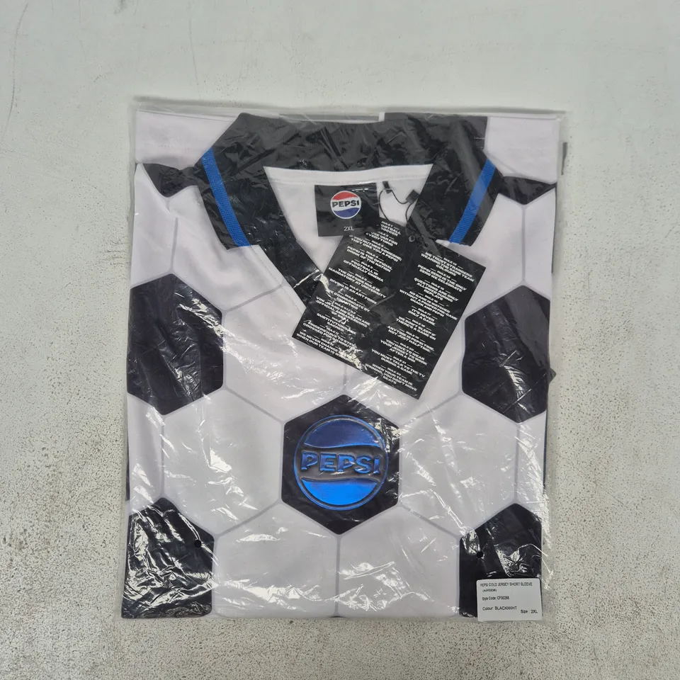 BAGGED PEPSI SHORT SLEEVE JERSEY IN BLACK/WHITE SIZE 2XL