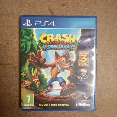 CRASH BANDICOOT N.SANE TRILOGY PLAYSTATION 4 VIDEO GAME