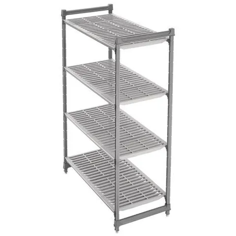 BOXED CAMBRO CAMSHELVING BASICS PLUS 4 TIER SHELVING STARTER UNIT 1830 X 1220 X 460MM