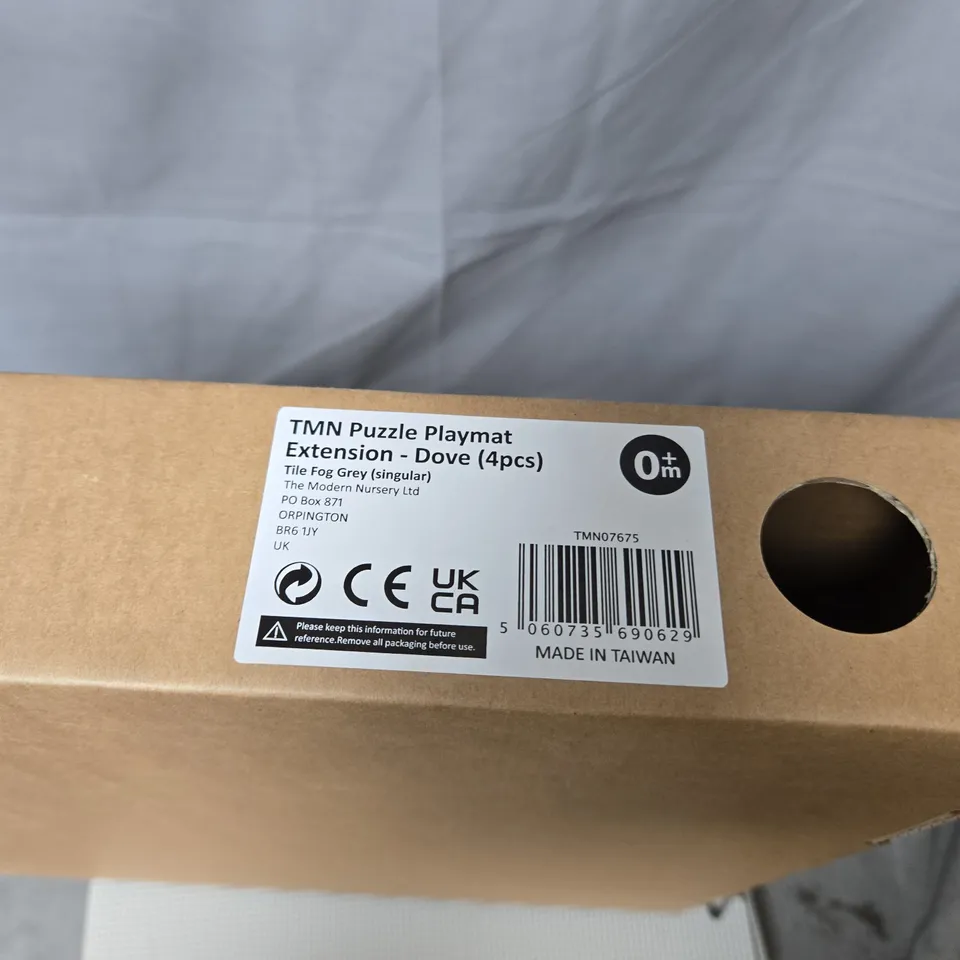 THE MODERN NURSERY PUZZLE PLAYMAT EXTENSION – DOVE (4PCS) - FOG GREY