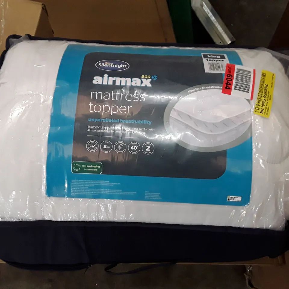 BAGGED SILENTNIGHT AIRMAX 8CM THICK BREATHABLE MATTRESS TOPPER // SIZE: KING