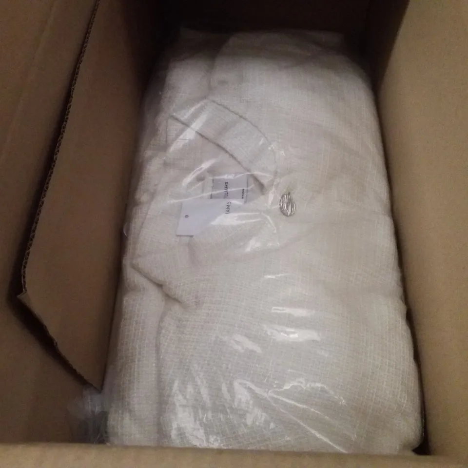 BOX CONTAINING APPROXIMATELY 6 BRAND NEW JD WILLIAMS CREAM BOUCLE BOMBERS - SIZE 6