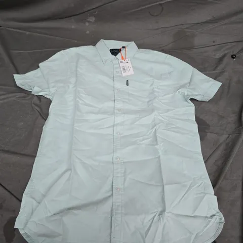 SUPERDRY VINTAGE OXFORD S/S SHIRT – LIGHT GREEN, MEN'S SIZE L