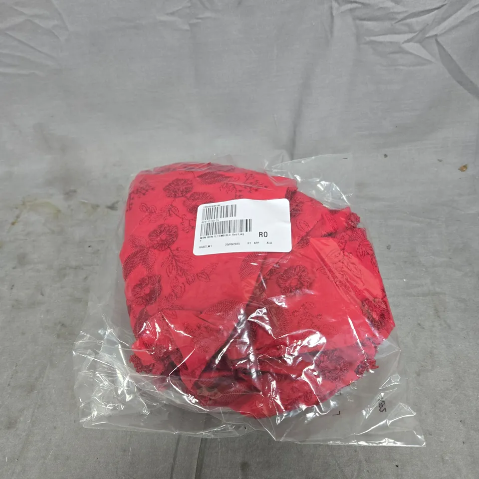 MONSOON IRENE FLORAL EMBROIDERED BLOUSE RED LARGE