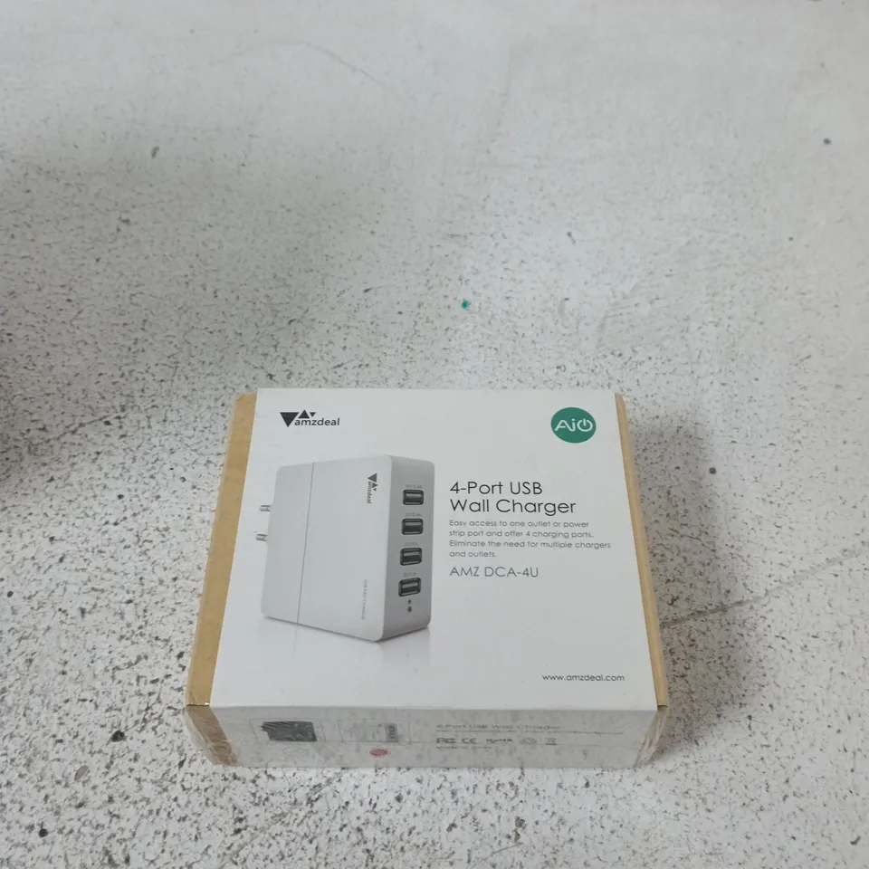 AMZDEAL 4-PORT USB WALL CHARGER (AMZ DCA-4U) – BOXED